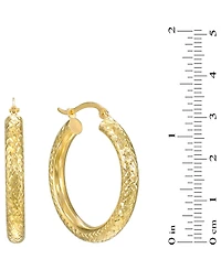 Macy's Diamond-Cut Hoop Earrings in 10k Yellow Gold