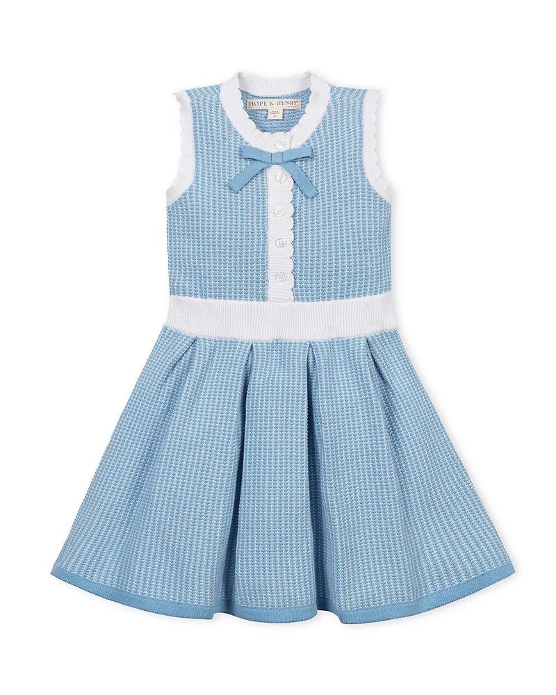Hope & Henry Little and Big Girls' Organic Button Front Tank Sweater Dress