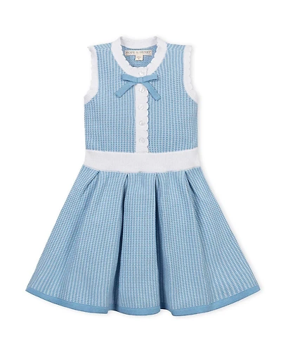 Hope & Henry Little and Big Girls' Organic Button Front Tank Sweater Dress