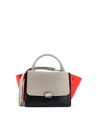 Pre-Owned Celine Small Tricolor Trapeze Bag Leather