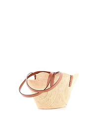 Pre-Owned Celine Small Triomphe Basket Shoulder Bag Braided Raffia and Leather