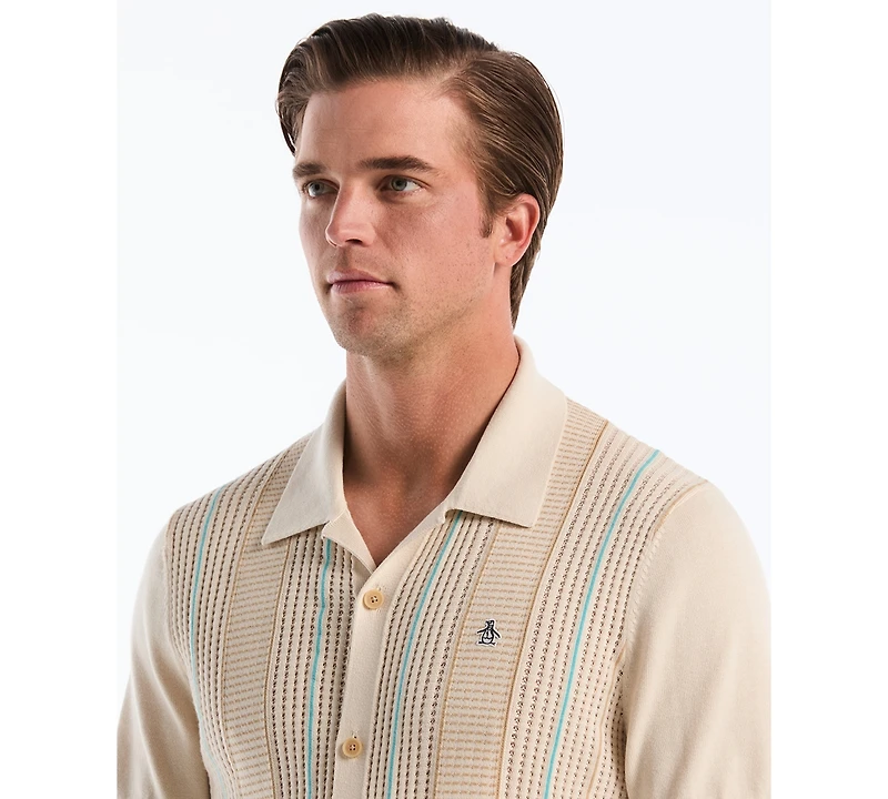 Original Penguin Men's Cotton Vertical Stripe Sweater