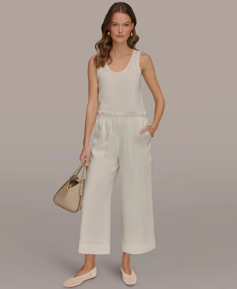 Donna Karan Weekend Women's High-Rise Relaxed Linen Pants