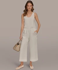 Donna Karan Weekend Women's High-Rise Relaxed Linen Pants