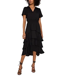 Vince Camuto Women's V-Neck Smock Waist Tiered Layer Dress