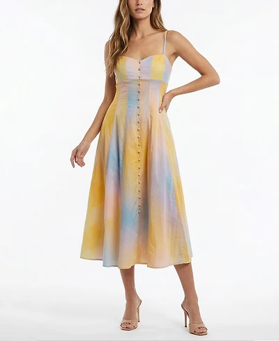 Taylor Women's Sleeveless A-Line Sweetheart Neck Button-Front Dress