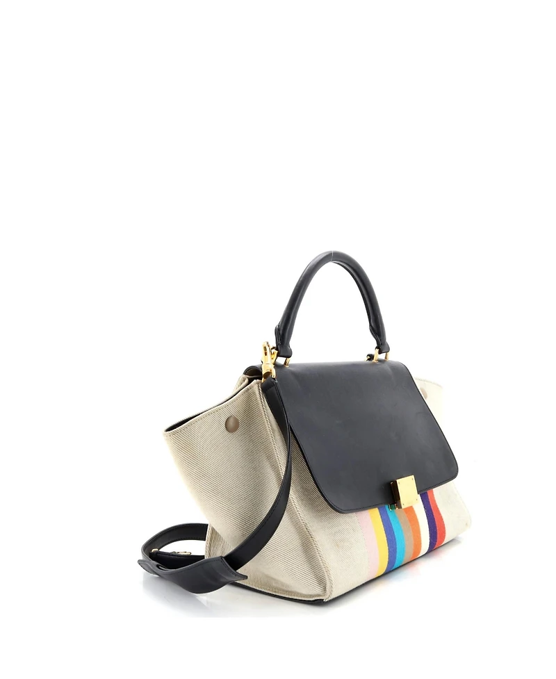 Pre-Owned Celine Medium Multicolor Trapeze Bag Leather and Felt