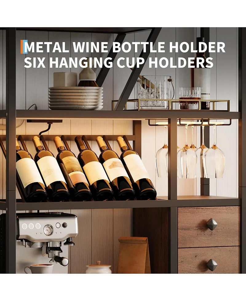 gaomon Bar Cabinet with Power Outlets