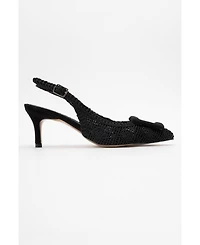 Prologue Shoes Women's Ensley Knitted Buckled Pointed Toe Pump