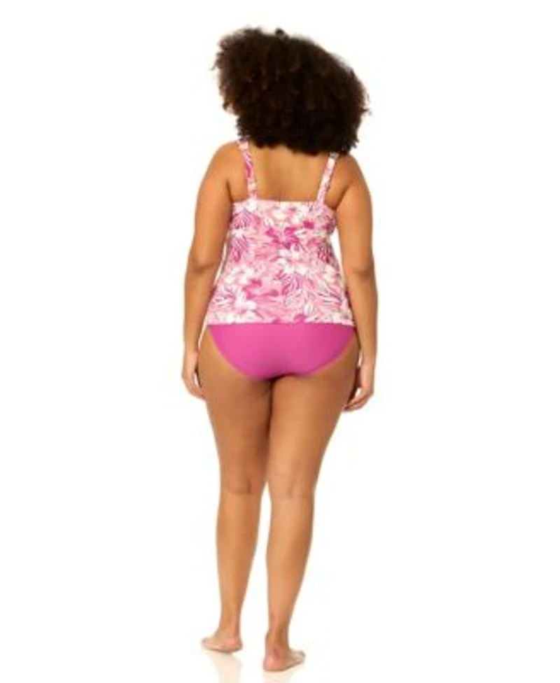 Raisins Curve Plus Size Tanzania Adjustable Strap Swim Tankini Top Skirt