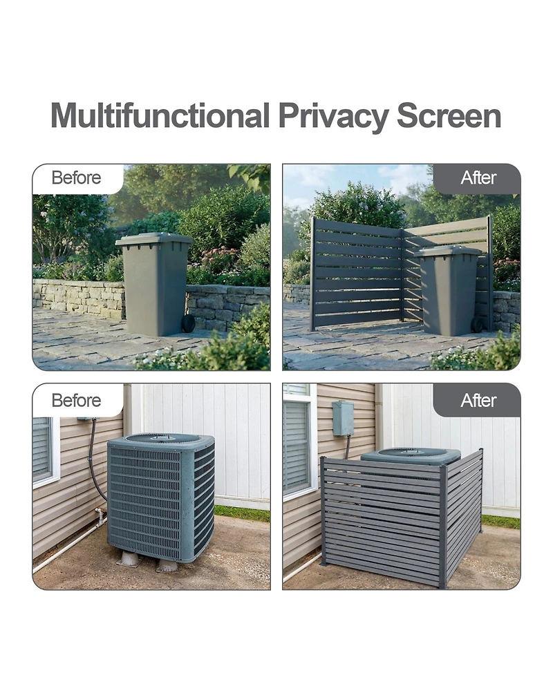 Aoodor Patio Privacy Screen 49''W x 50''H Air Conditioner Fence, Panels Trash Can and Pool Equipment Enclosure