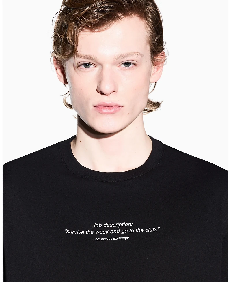 A|X Armani Exchange Men's Short Sleeve Fun Wording T-Shirt