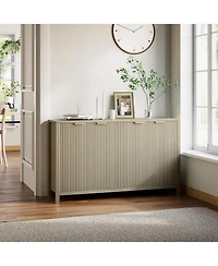 gaomon 55" Fluted Buffet Cabinet with Storage, Modern 4-Door Accent Sideboard with Adjustable Shelf