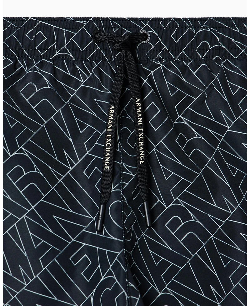 A|X Armani Exchange Men's Logo Print Swim Trunk