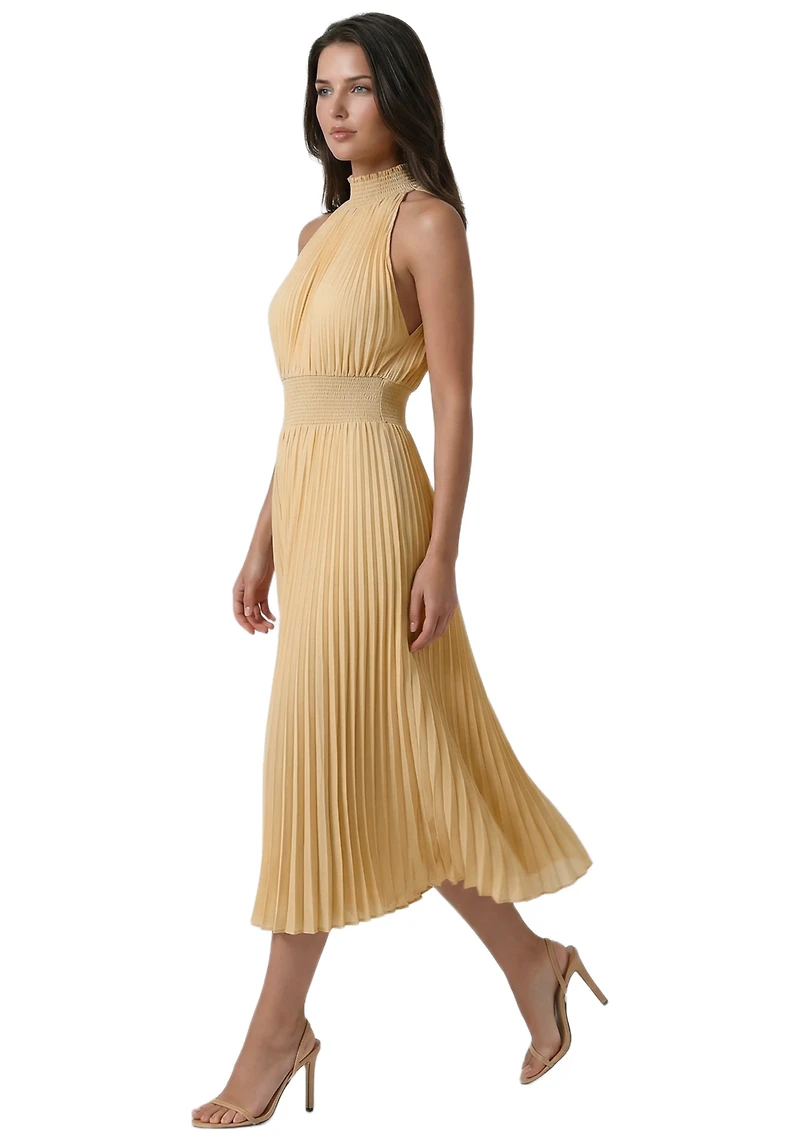 Bebe Women's Sleeveless Pleated Dress