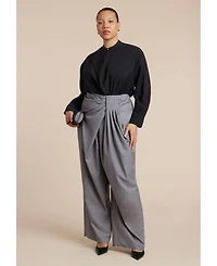 Eloquii Women's Draped Pleat Detail Trouser