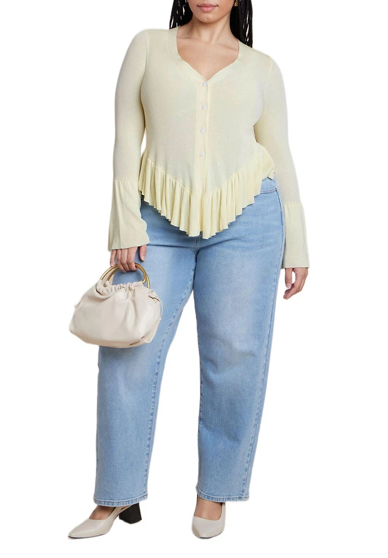 Eloquii Plus Ruffle Cardigan