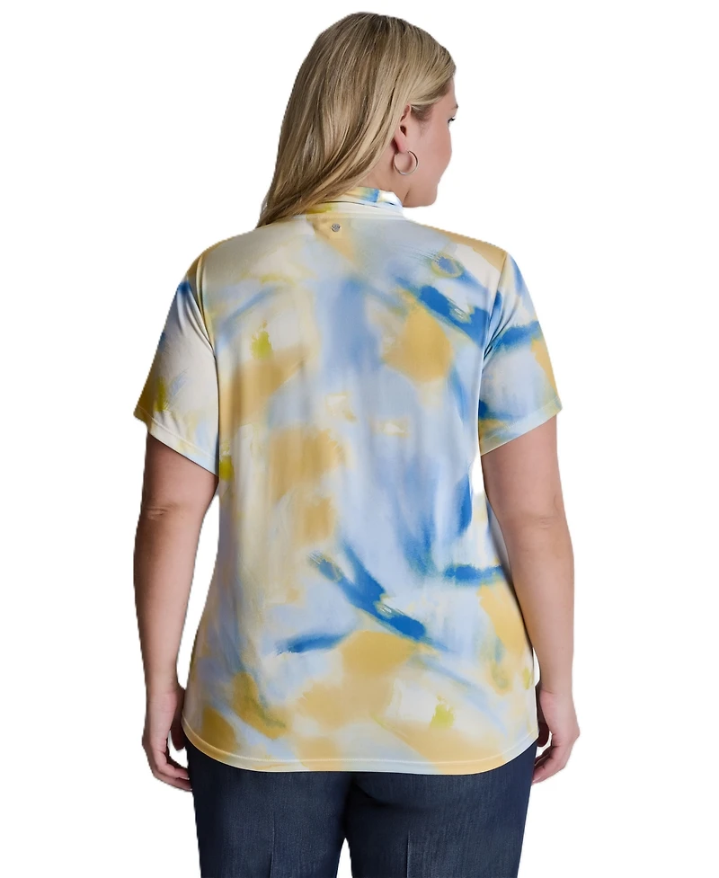 Dkny Plus V-Neck Short-Sleeve Wrap Top