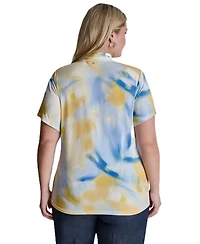 Dkny Plus V-Neck Short-Sleeve Wrap Top