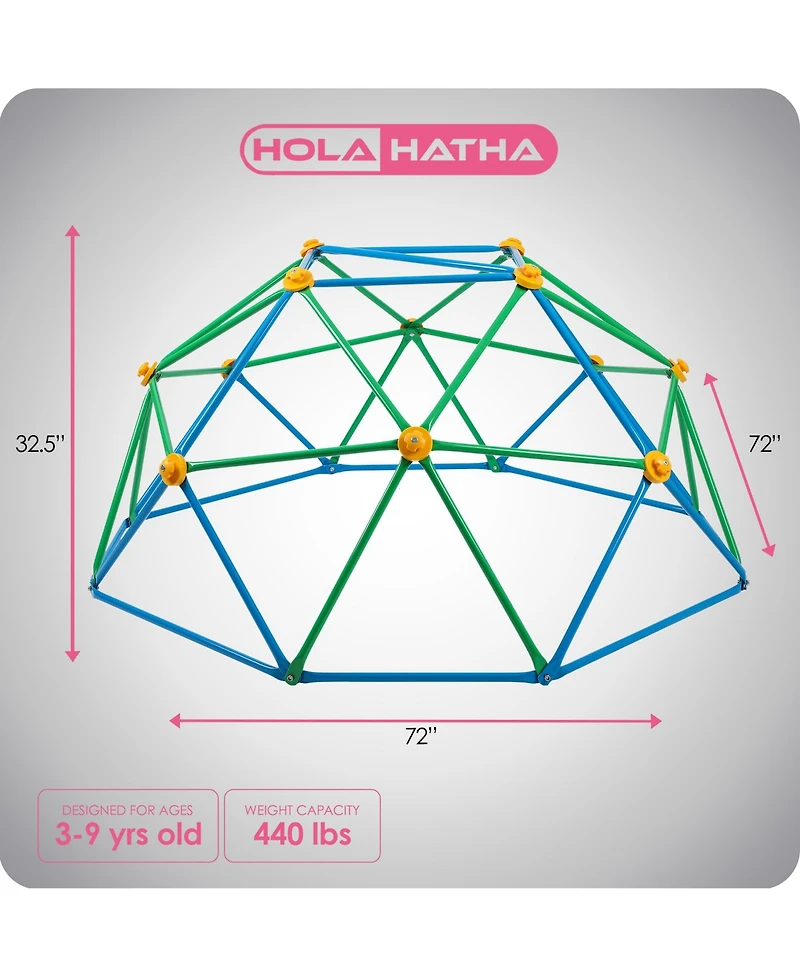 HolaHatha Dome Playground Climber for Kids Outdoor Play, 440 Pound Capacity