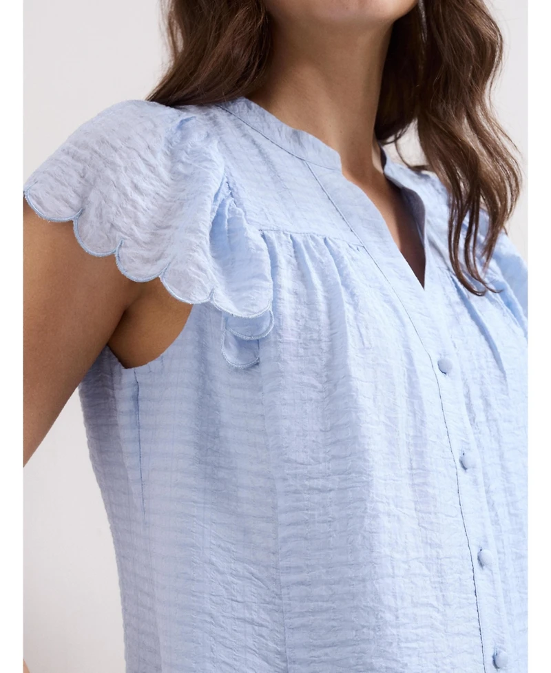 Phase Eight Women's Aleasha Scallop Sleeve V-Neck Blouse
