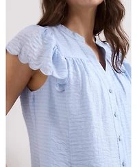 Phase Eight Women's Aleasha Scallop Sleeve V-Neck Blouse