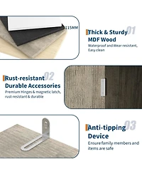 Gaomon tall wooden bookcase with doors, 5 shelves, adjustable top shelf, and large storage cabinet—modern design for home or office.