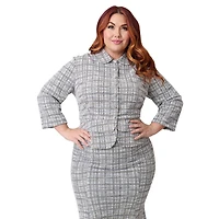Plus Size Boucle Peplum Jacket