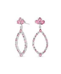 Bling Jewelry Open Teardrop Leaf Tanzanite Zircon Chandelier Earrings