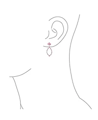 Bling Jewelry Open Teardrop Leaf Tanzanite Zircon Chandelier Earrings