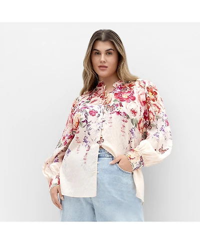 City Chic Women's Plus Gianna Floral Shirt
