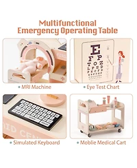 Robotime Toy Tools Pretend Play Set, Emergency Center Doctor Nurse Parent Role Play, Toy Accessories for Girls, Boys, , 7.09"35.04"15.16