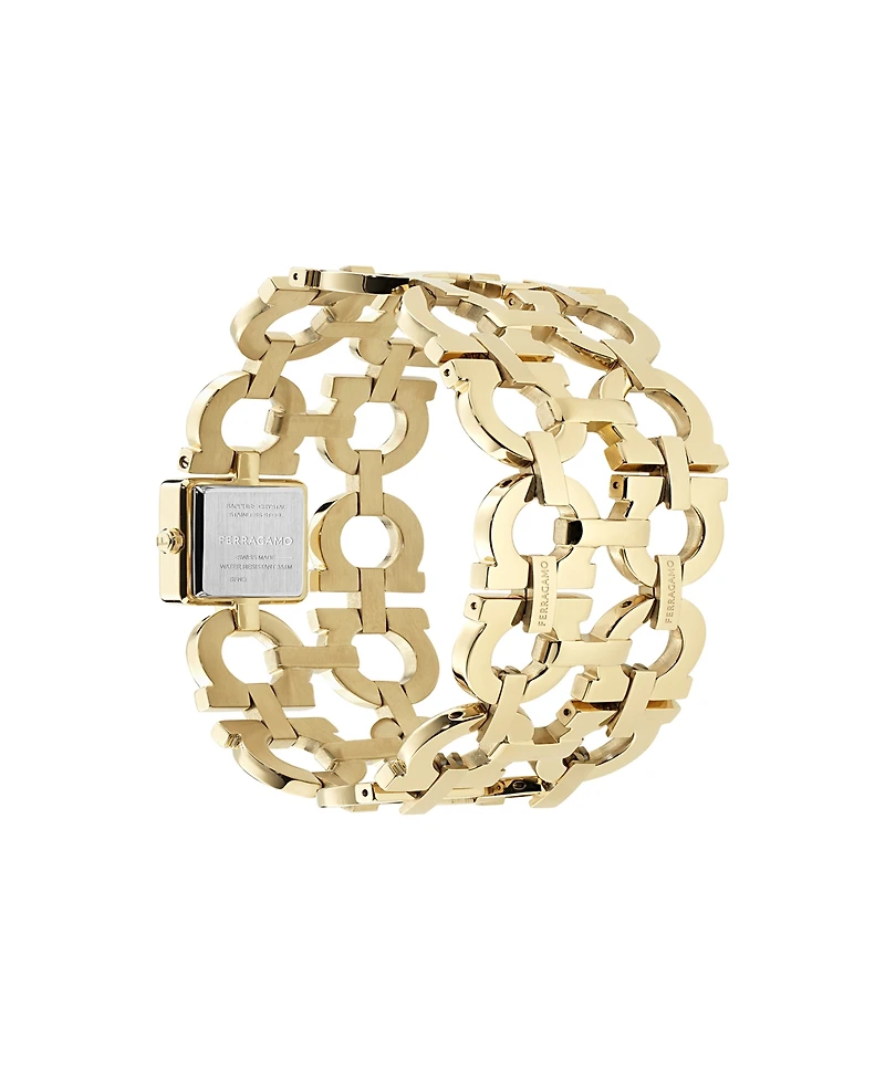 Ferragamo Women's Gold Stainless Steel Bracelet Watch, 19x19mm