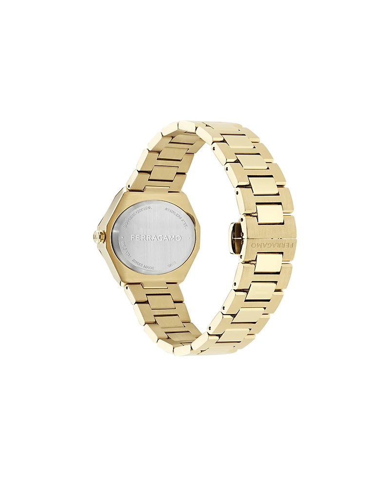 Ferragamo Women's Gold Stainless Steel Bracelet Watch, 28mm