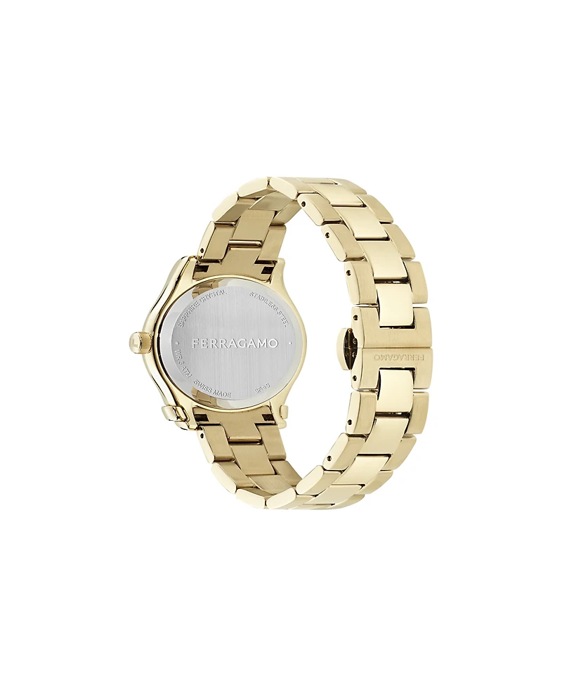 Ferragamo Women's Gold Stainless Steel Bracelet Watch, 33mm