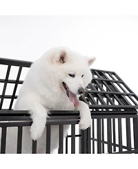 Aostirmotor 52" Heavy Duty Metal Dog Crate – Large Cage with 4 Lockable Wheels for Big Dogs