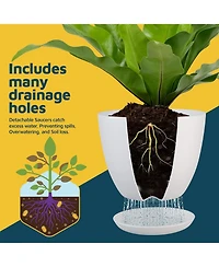 Lifemaster Multicolor Plant Pots Pack with Drainage Holes & Saucers