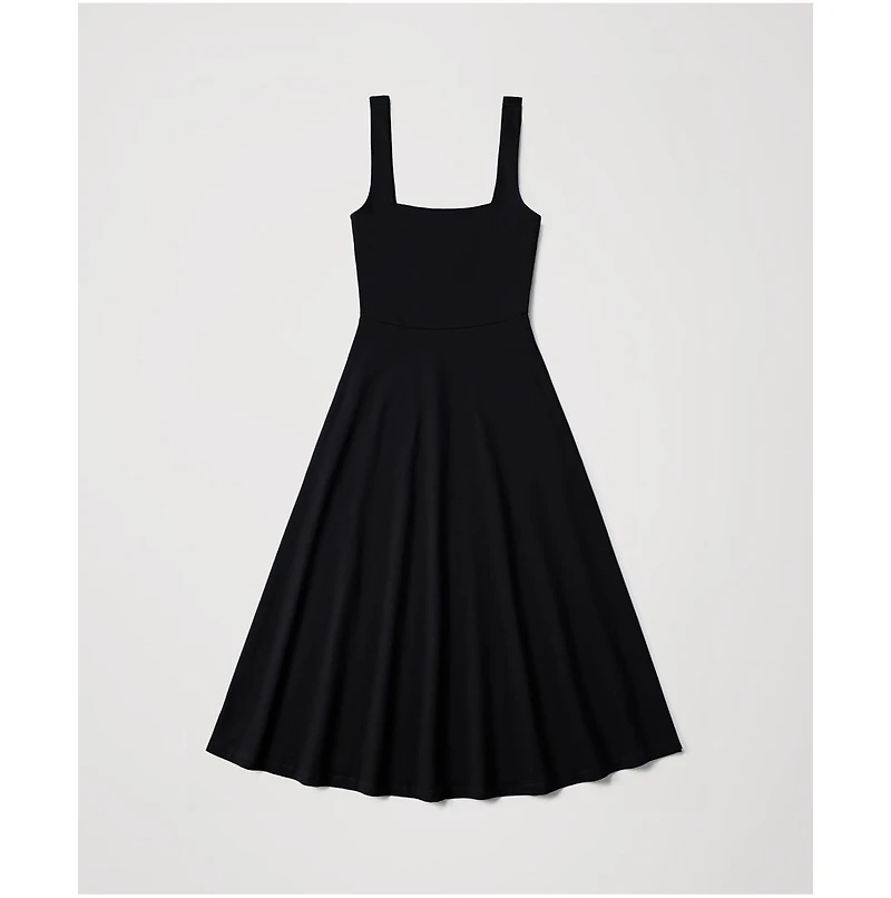 Pact Women's Organic Cotton Fit & Flare Square Neck Dress