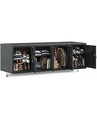 gaomon 4-Door Metal Locker Cabinet for Employees, Wall-Mounted Storage Locker with Lock, Card Slot & Ventilation Holes, Heavy Duty Steel Lockers