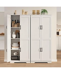 gaomon Tall Kitchen Pantry Cabinet, 60 in Storage Cabinet with 2 Doors and Adjustable Shelves, Freestanding Large Utility Storage Cupboard