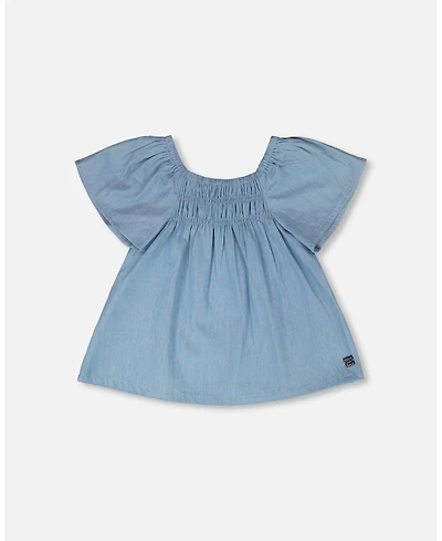 Deux par Deux Little Girls Chambray Top