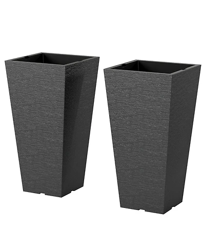 Outsunny 23" Tall Planters, Set of 2 Tape Outdoor Planters