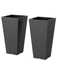 Outsunny 23" Tall Planters, Set of 2 Tape Outdoor Planters