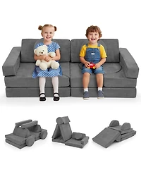 14 Piece Modular Kids Play Couch for Playroom and Bedroom