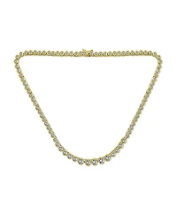 Bling Jewelry Cocktail Cubic Zirconia Bezel Set Cz Graduated Tennis Necklace Collar Silver Gold Plated