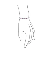 Bling Jewelry Alternating Pink Cubic Zirconia Clear Cz 12CT Prong Set Tennis Bracelet 7.5 Inch