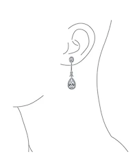 Bling Jewelry Art Deco Style Dangle Cubic Zirconia Halo Cz Teardrop Statement Chandelier Earrings