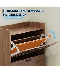 gaomon Farmhouse Entryway Shoe Cabinet with Bench