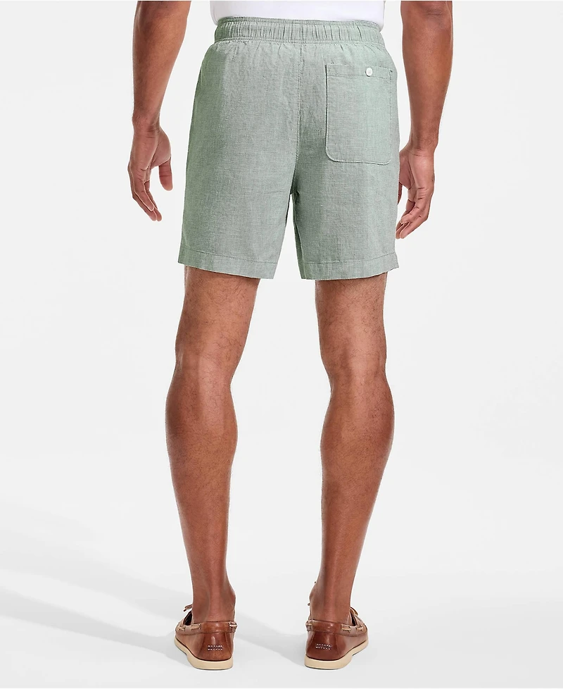 Lands' End Men's 7" Linen Blend Pull On Deck Short