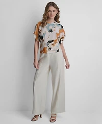 Dkny Women's Dolman-Sleeve Printed Top